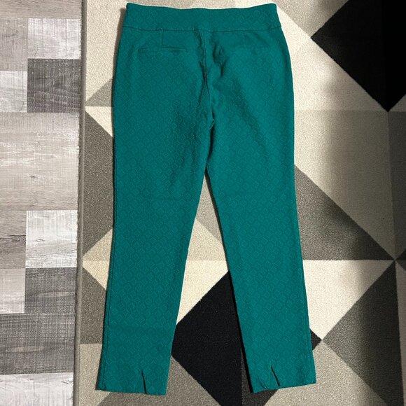 Crown & Ivy Teal Textured Print Pull-on Pants Women's Size 12 - Picture 5 of 9